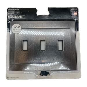 Somerset 3-Gang Screwless Toggle Switch Wall Plate - Brushed Nickel [78]